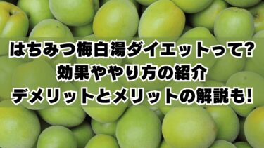 はちみつ梅白湯ダイエットって?効果ややり方の紹介とデメリットとメリットの解説も!