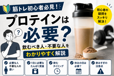 筋トレ初心者にプロテインは必要？飲むべき人・不要な人をわかりやすく解説